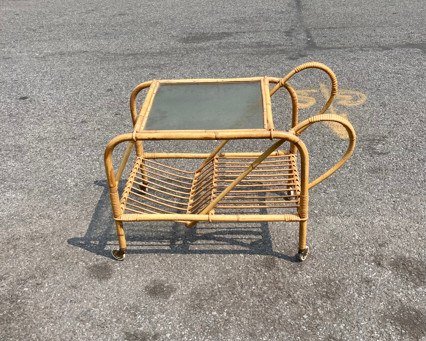 Danish Bamboo Drinks Trolley