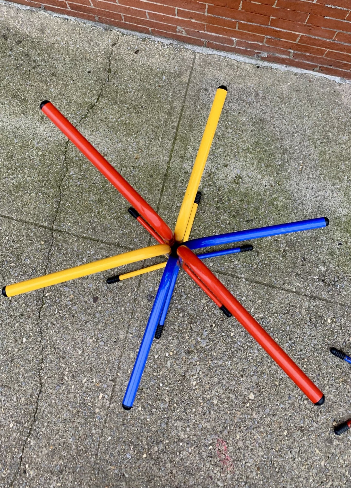 1980s Italian Bent Metal Primary Color Coat Rack