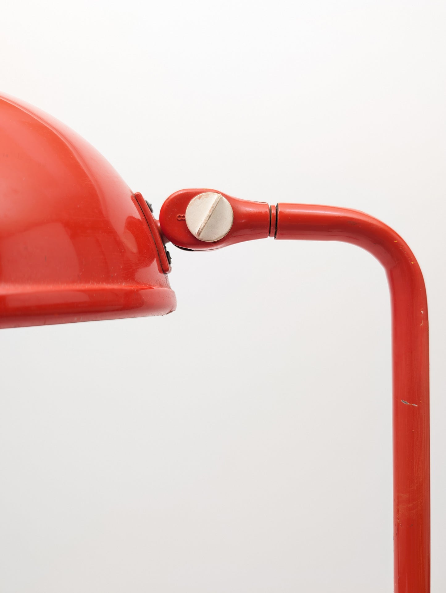 Vintage 1970s Danish Design Floor Lamp in Red