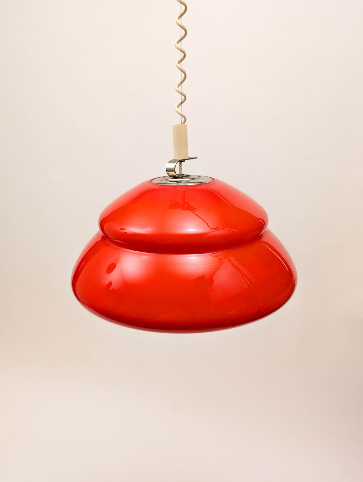 Mid-Century Saucer Rise and Fall Suspension Pendant Lamp