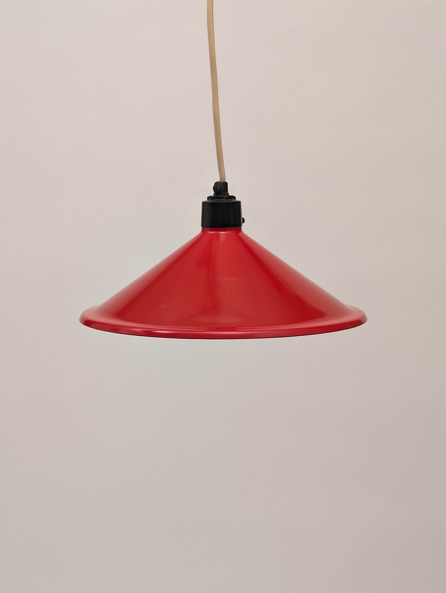 Pair of Red Hanging Mid Century Lamps