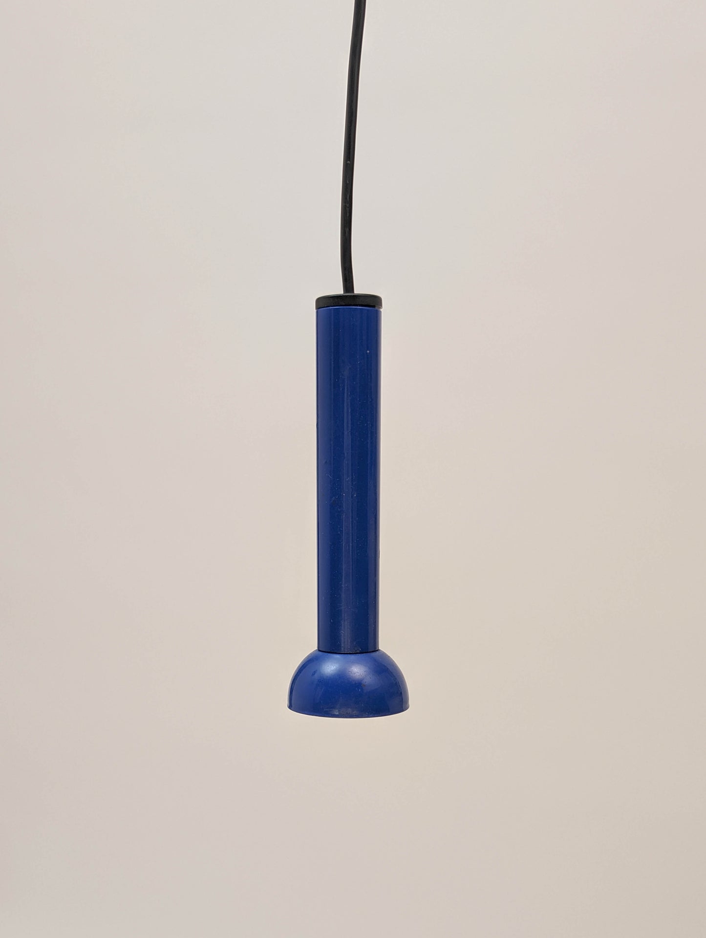 Pair of 1970s Hanging Blue Pendent Lamps by Lyfa