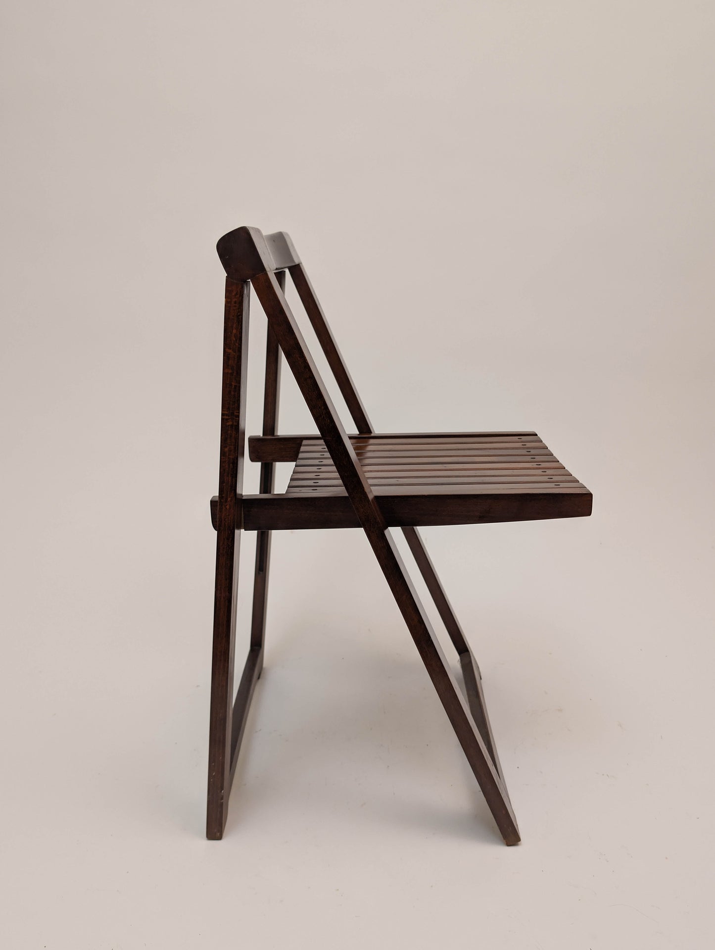 1966 Aldo Jacober Folding Chairs With Slat Seats- Set of 2
