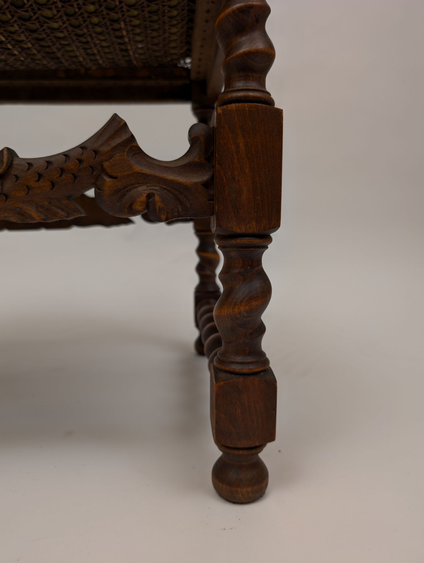 Antique Carved Walnut Stool