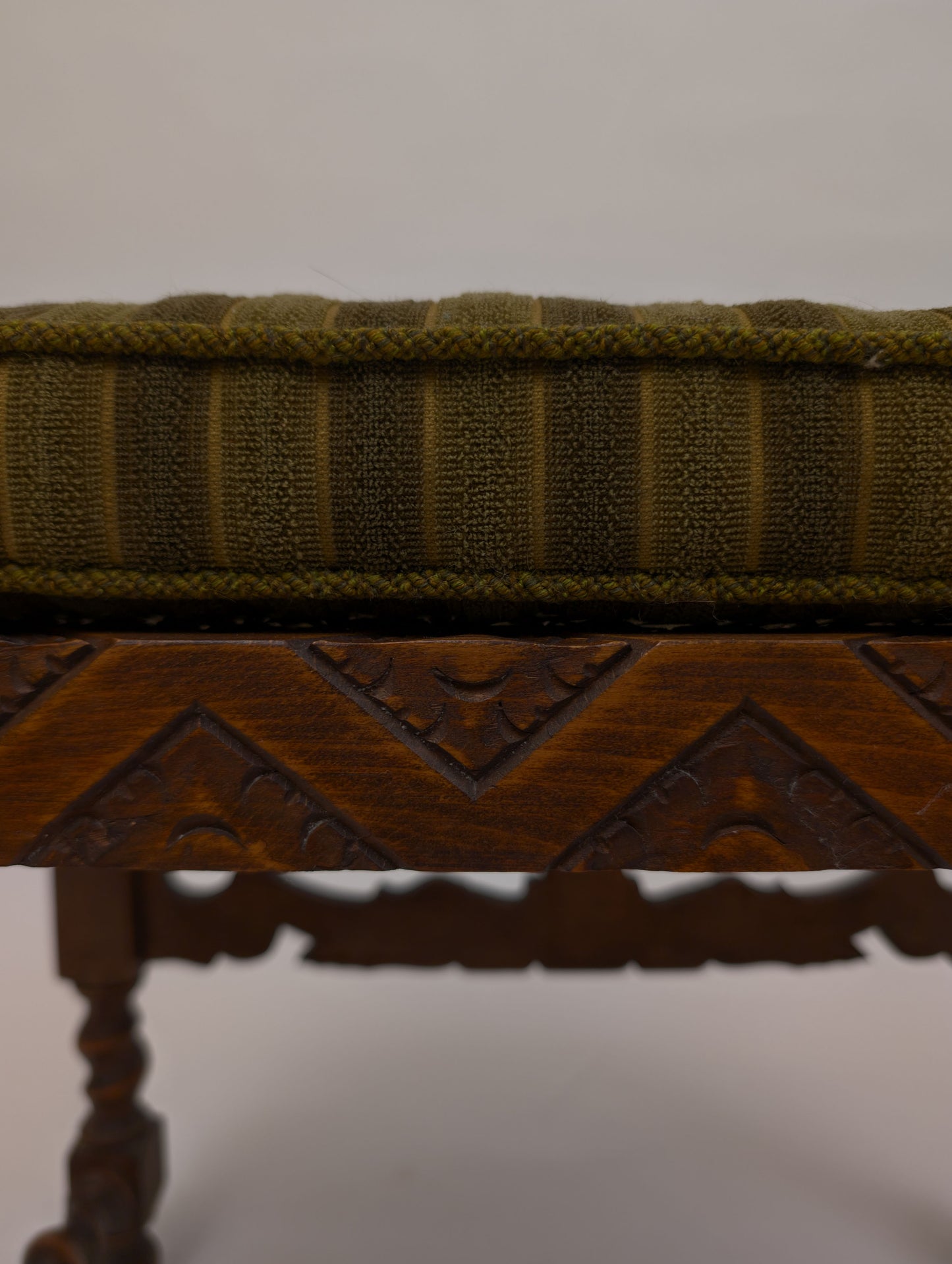 Antique Carved Walnut Stool