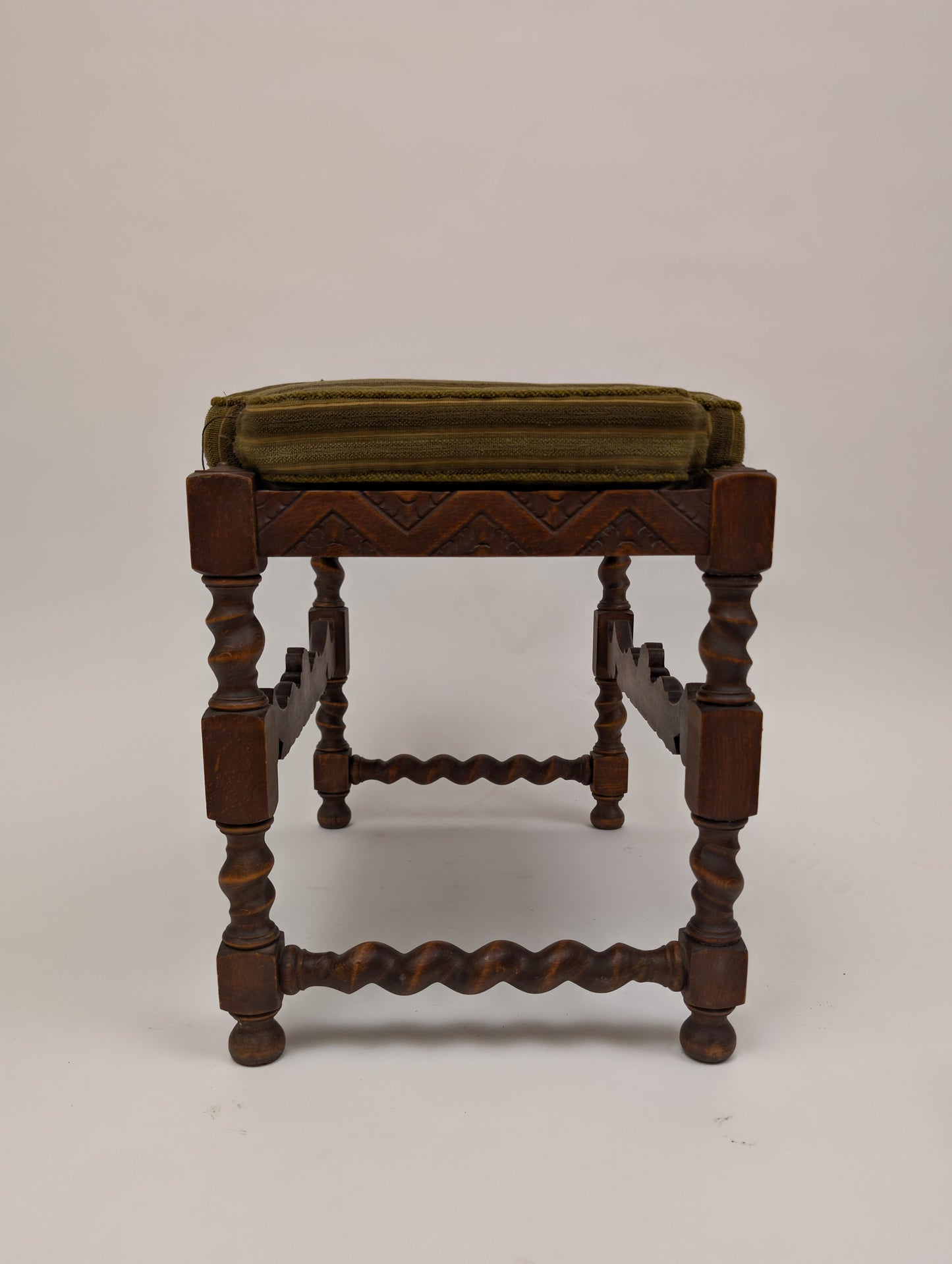 Antique Carved Walnut Stool