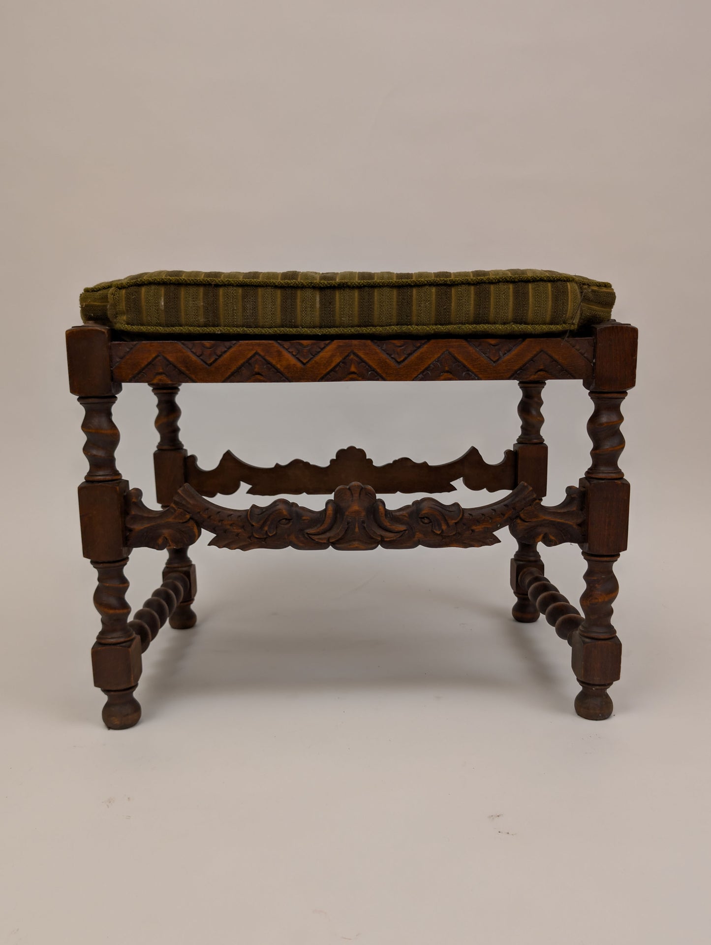 Antique Carved Walnut Stool