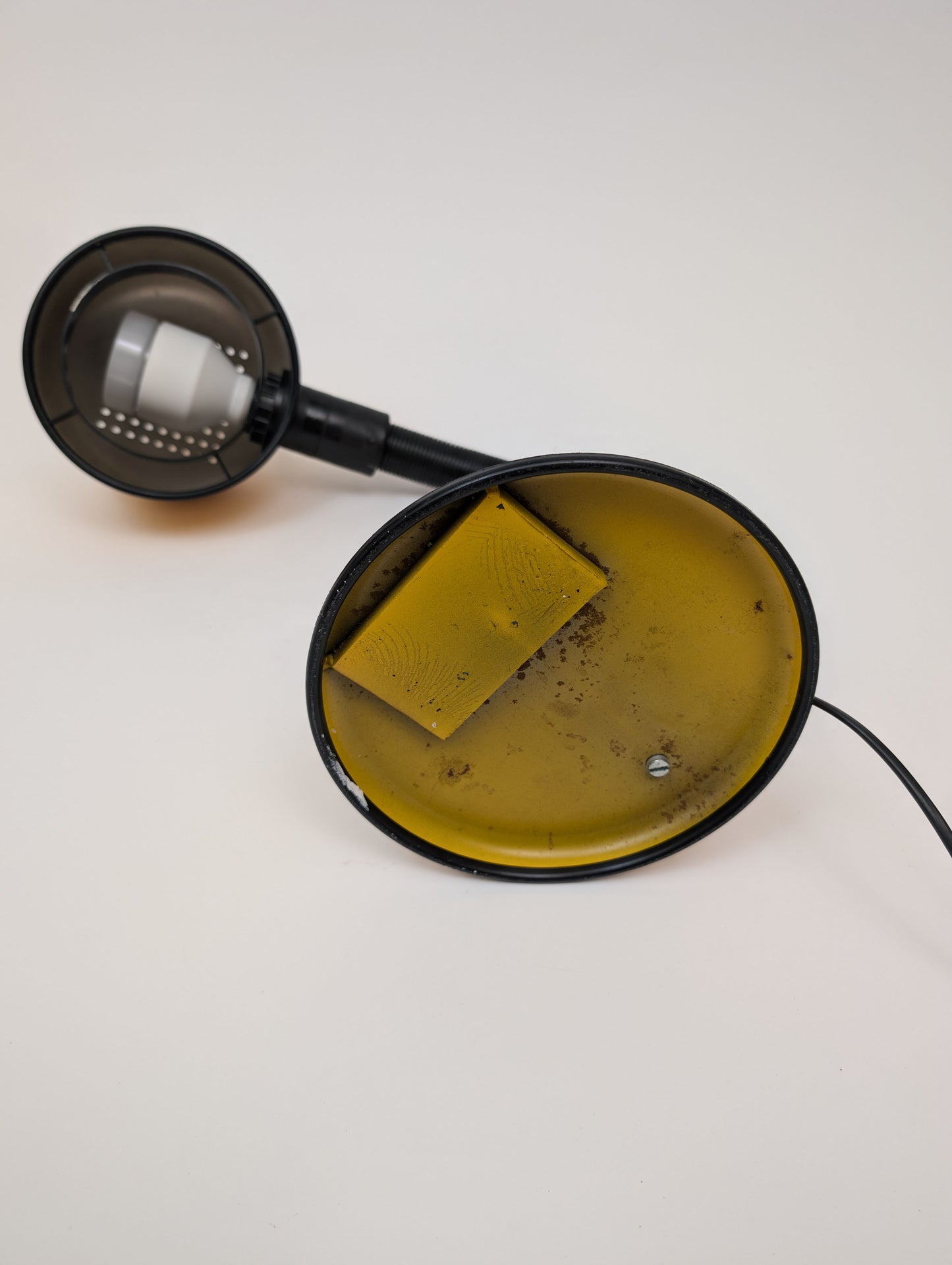 Vintage 1970s Space Age Lamp Bofa/Alda Swedish Space Age Design in Yellow Desk Lamp