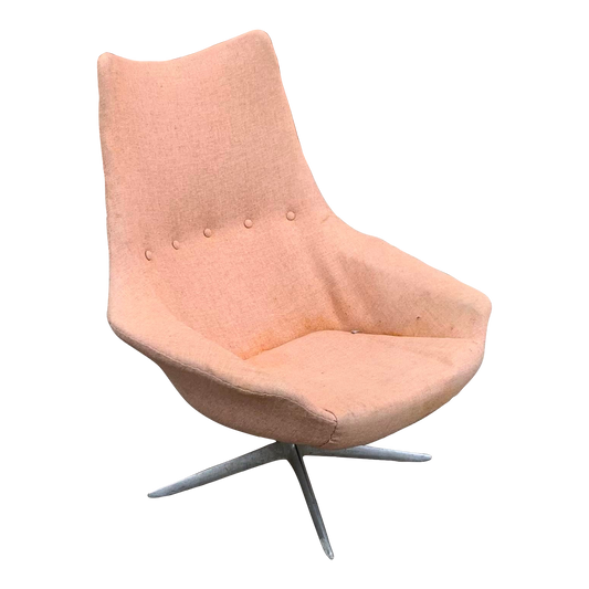Mid Century Swivel Office Desk Lounge Chair by Hw Klein for Brahmin Mobelfabrik