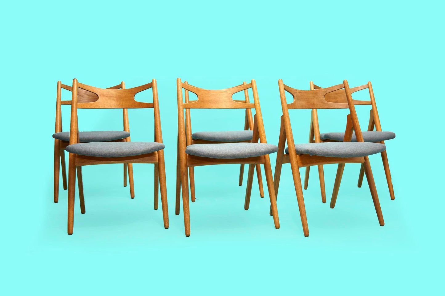 1950s Hans J. Wegner Sawbuck Chairs - Set of 6