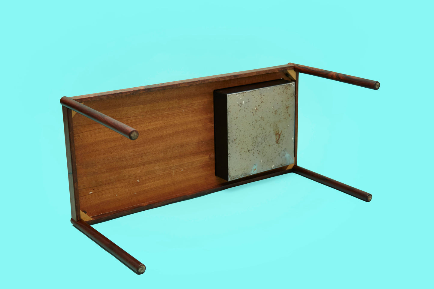 1960s Danish Modern Coffee Table + Planter in Rosewood