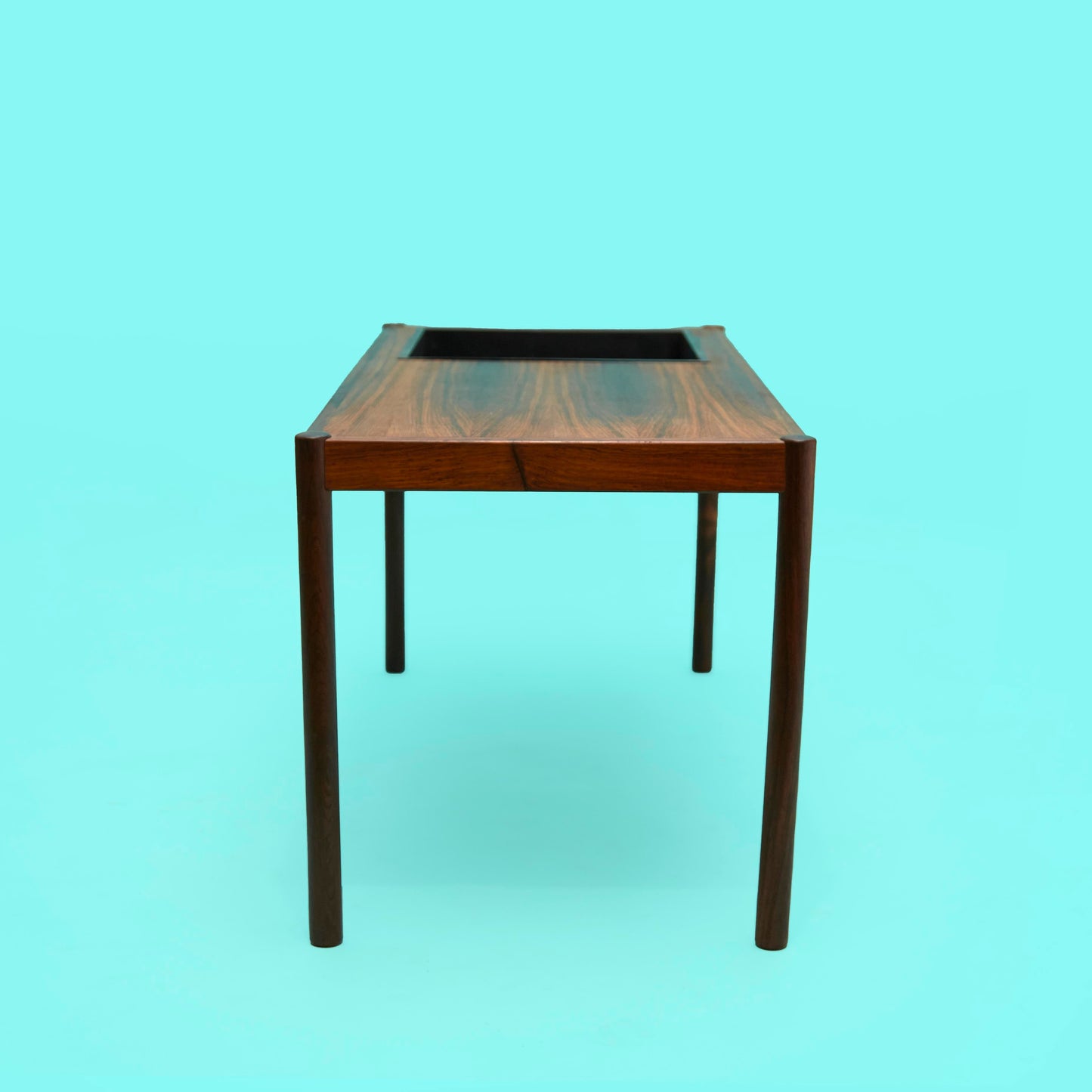 1960s Danish Modern Coffee Table + Planter in Rosewood