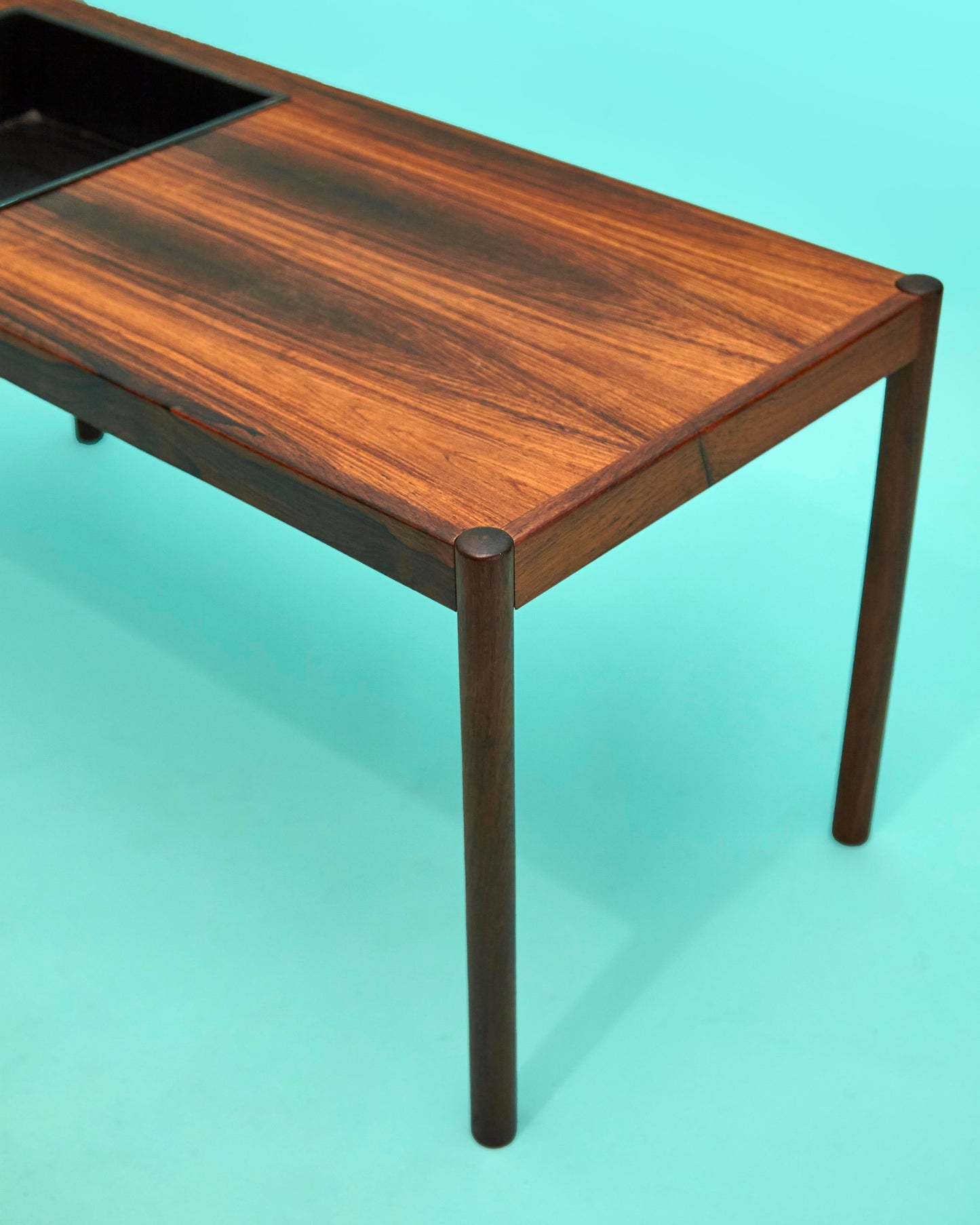 1960s Danish Modern Coffee Table + Planter in Rosewood