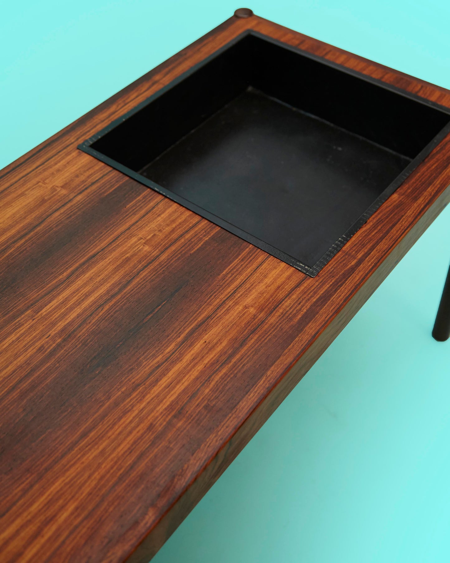 1960s Danish Modern Coffee Table + Planter in Rosewood