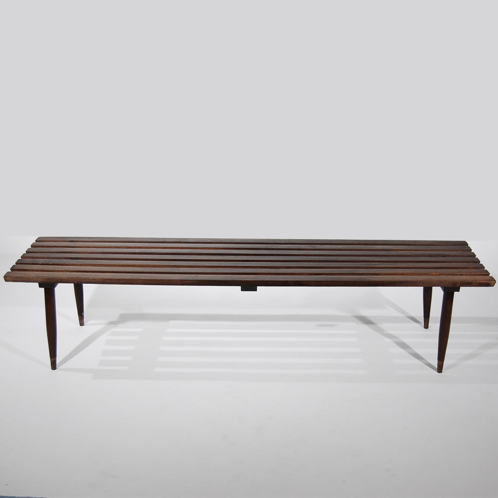 Slated Wooden Bench Dark