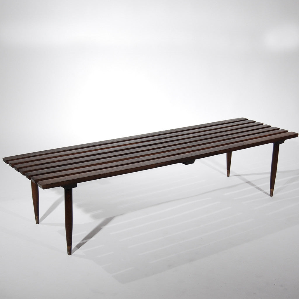 Slated Wooden Bench Dark