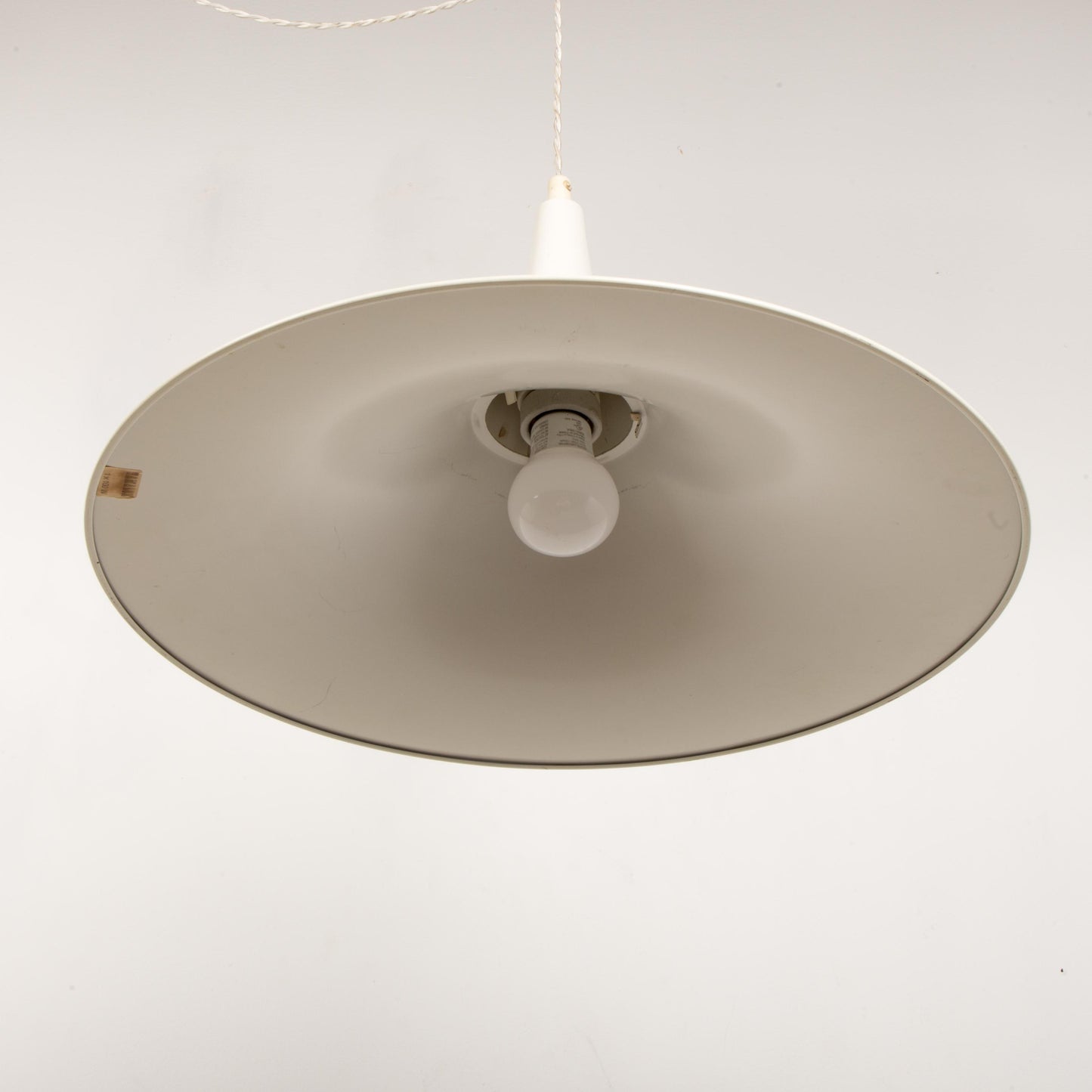 Danish White Fluted Pendant Lamp