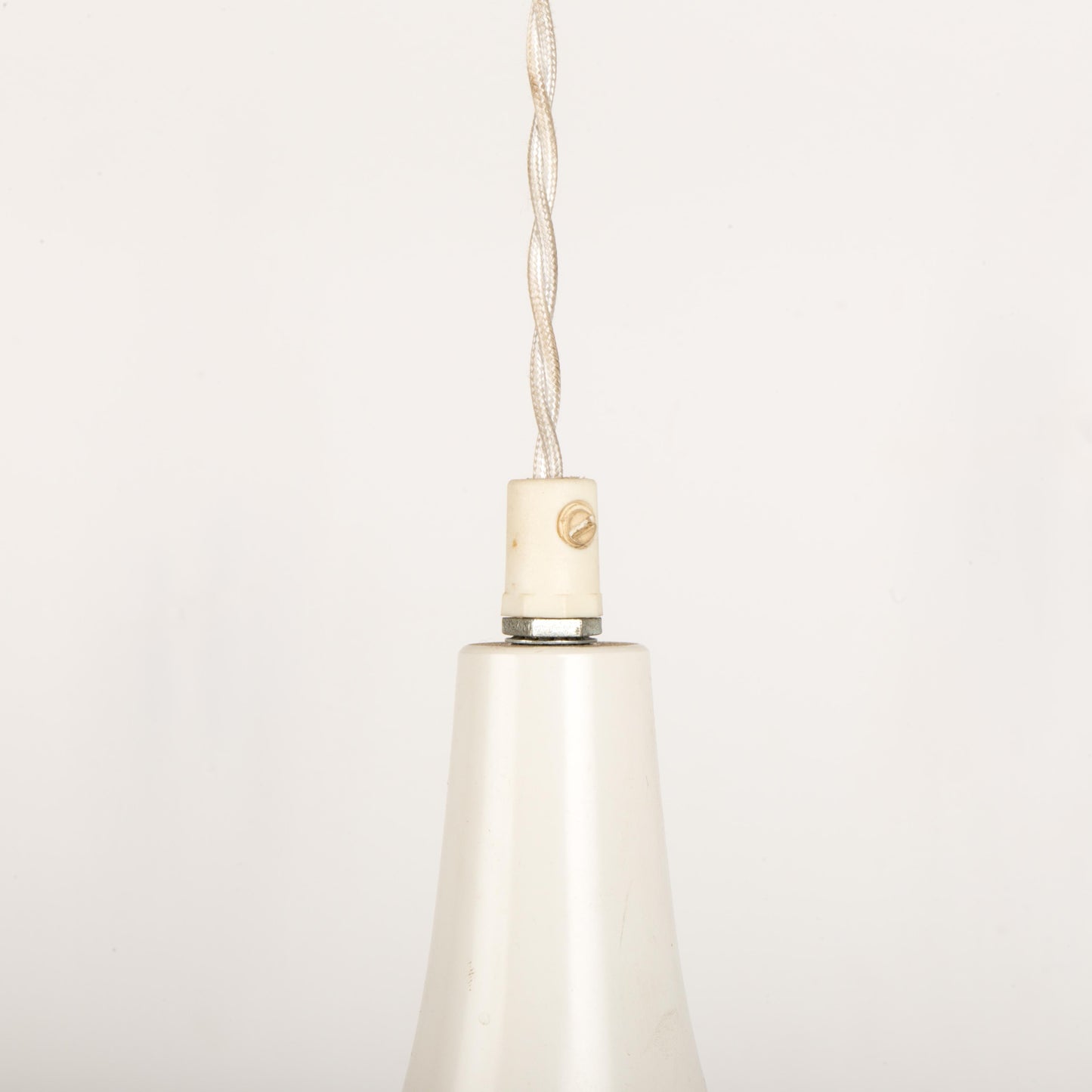 Danish White Fluted Pendant Lamp