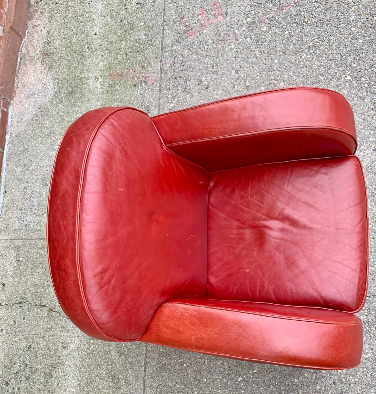 1940s Art Deco Style French Leather Club Chair