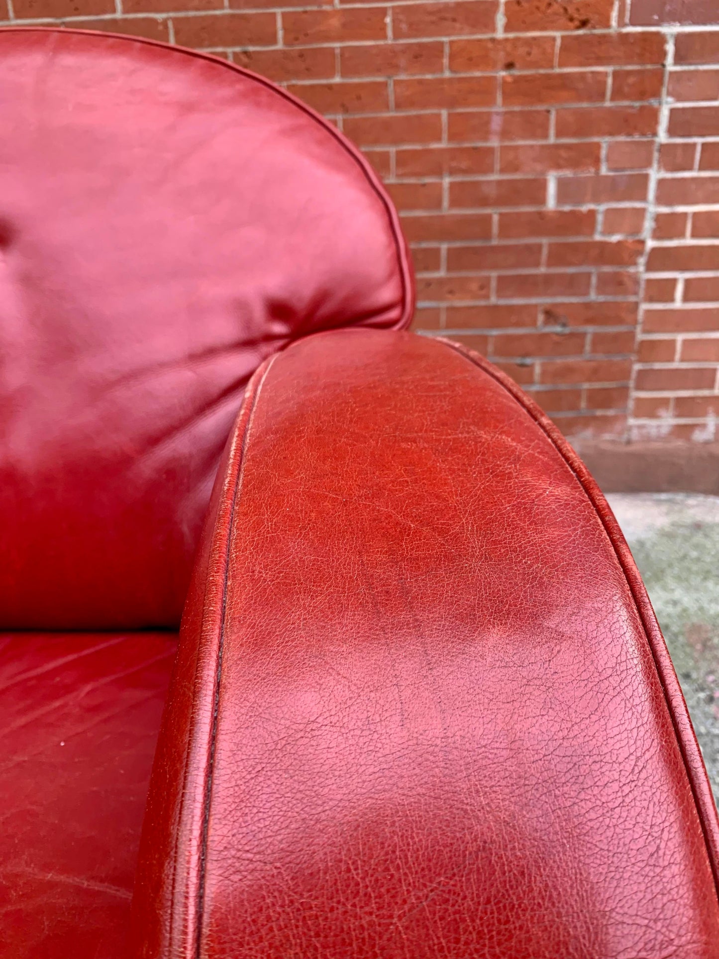 1940s Art Deco Style French Leather Club Chair