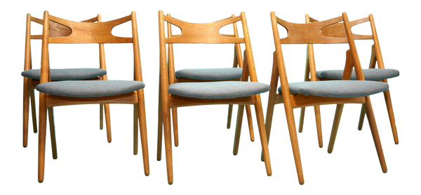 1950s Hans J. Wegner Sawbuck Chairs - Set of 6