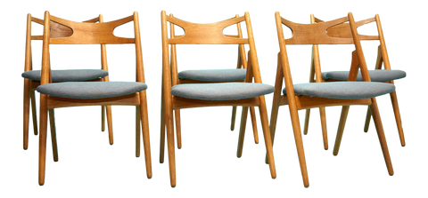 1950s Hans J. Wegner Sawbuck Chairs - Set of 6