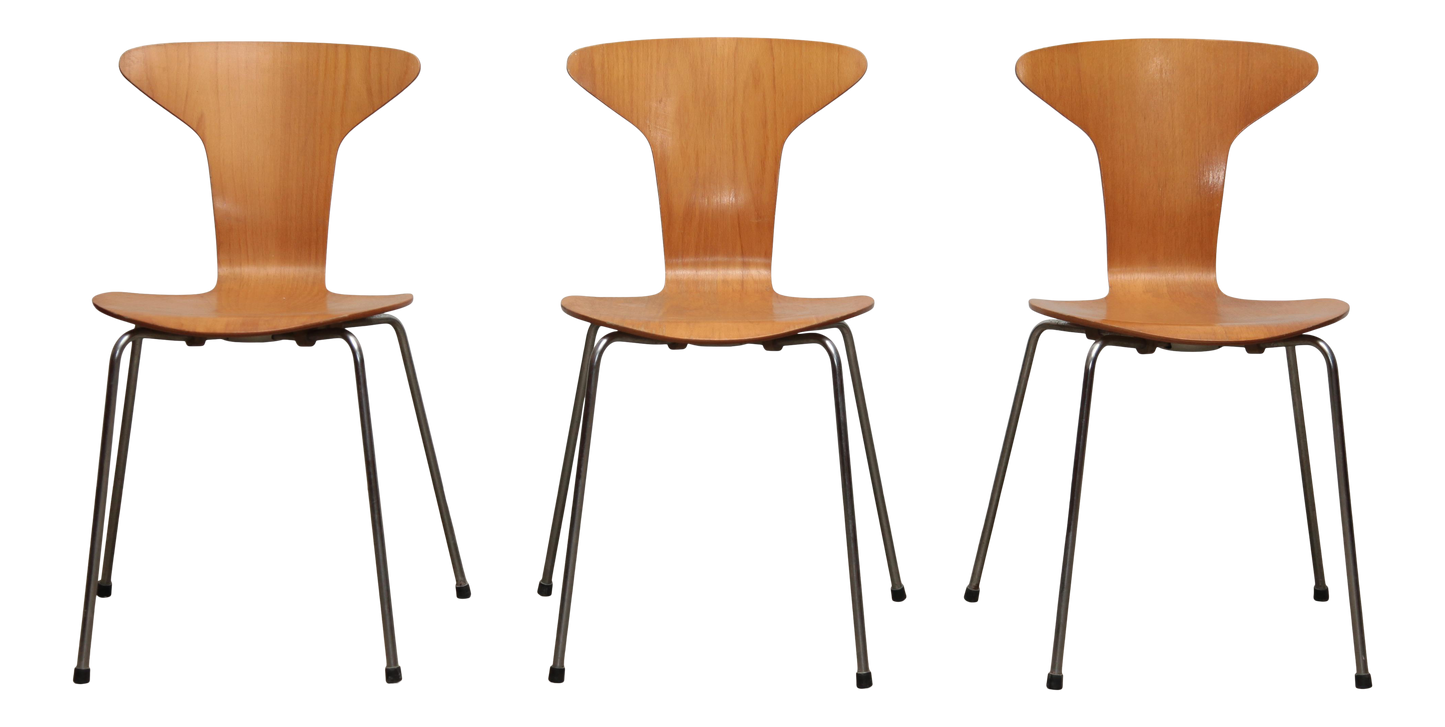 1950s Mosquito Munkegård Dining Chairs by Arne Jacobsen, Denmark - Set of 3