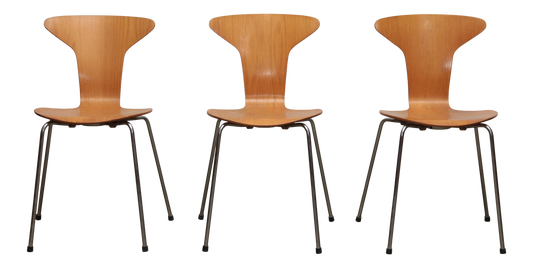 1950s Mosquito Munkegård Dining Chairs by Arne Jacobsen, Denmark - Set of 3
