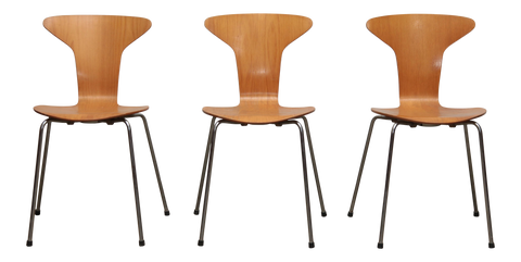 1950s Mosquito Munkegård Dining Chairs by Arne Jacobsen, Denmark - Set of 3
