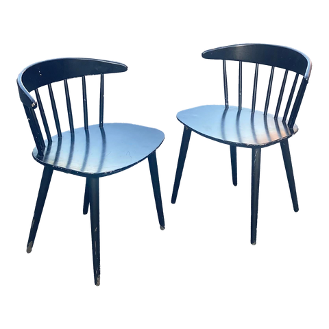 1960s J104 Black Chairs Designed by Jørgen Bækmark- a Pair