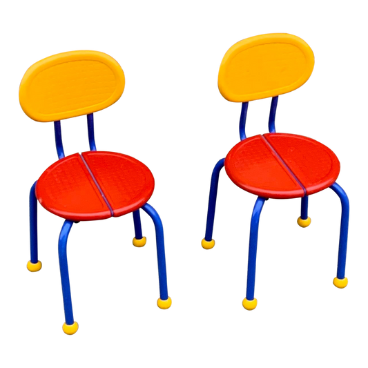1980s Ikea Memphis Style Puzzle Chairs by Knut & Marianne Hagberg– Set of 2chair