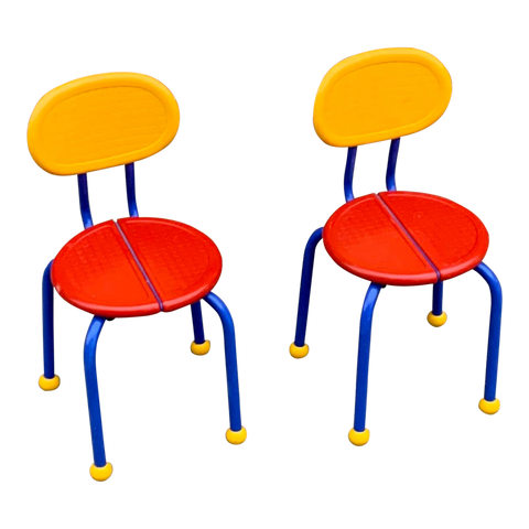 1980s Ikea Memphis Style Puzzle Chairs - Set of 2