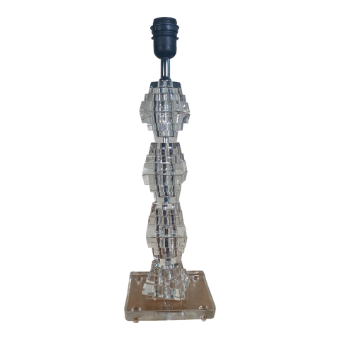 1980s Postmodern Stacked Lucite Table Lamp