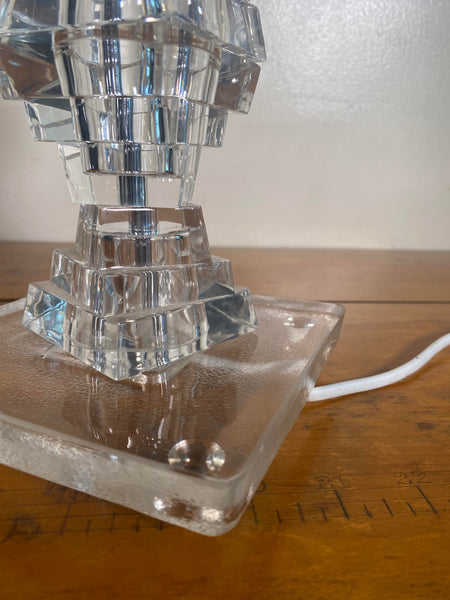 1980s Postmodern Stacked Lucite Table Lamp