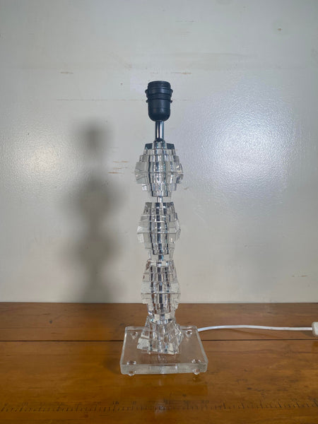 1980s Postmodern Stacked Lucite Table Lamp