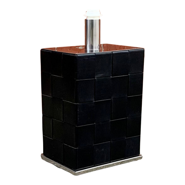 1990s Natuzzi Chrome and Leather Table Lamp‎