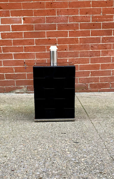 1990s Natuzzi Chrome and Leather Table Lamp‎