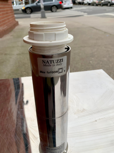1990s Natuzzi Chrome and Leather Table Lamp‎