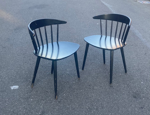 1960s J104 Black Chairs Designed by Jørgen Bækmark- a Pair