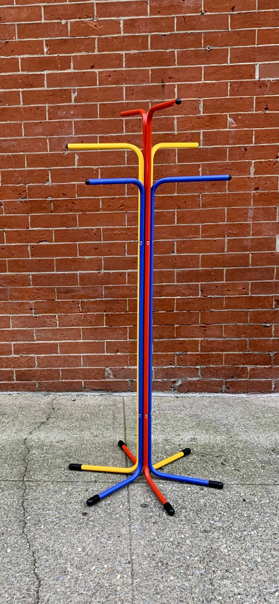 1980s Italian Bent Metal Primary Color Coat Rack