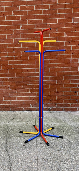 1980s Italian Bent Metal Primary Color Coat Rack