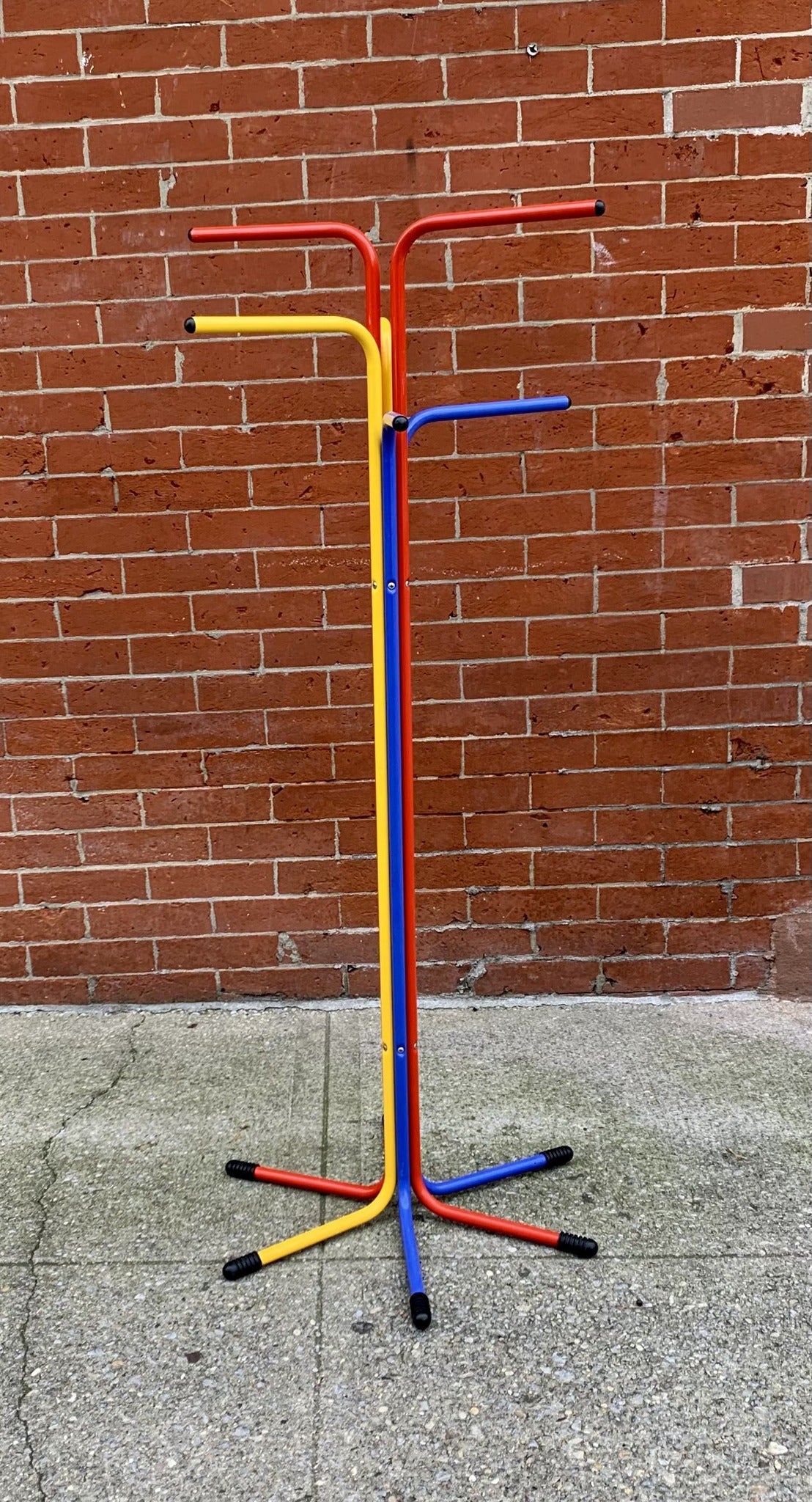 1980s Italian Bent Metal Primary Color Coat Rack