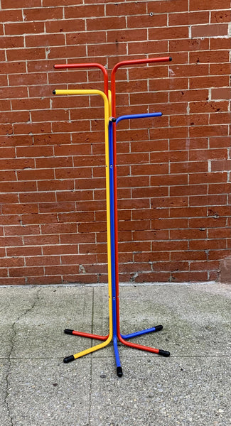1980s Italian Bent Metal Primary Color Coat Rack