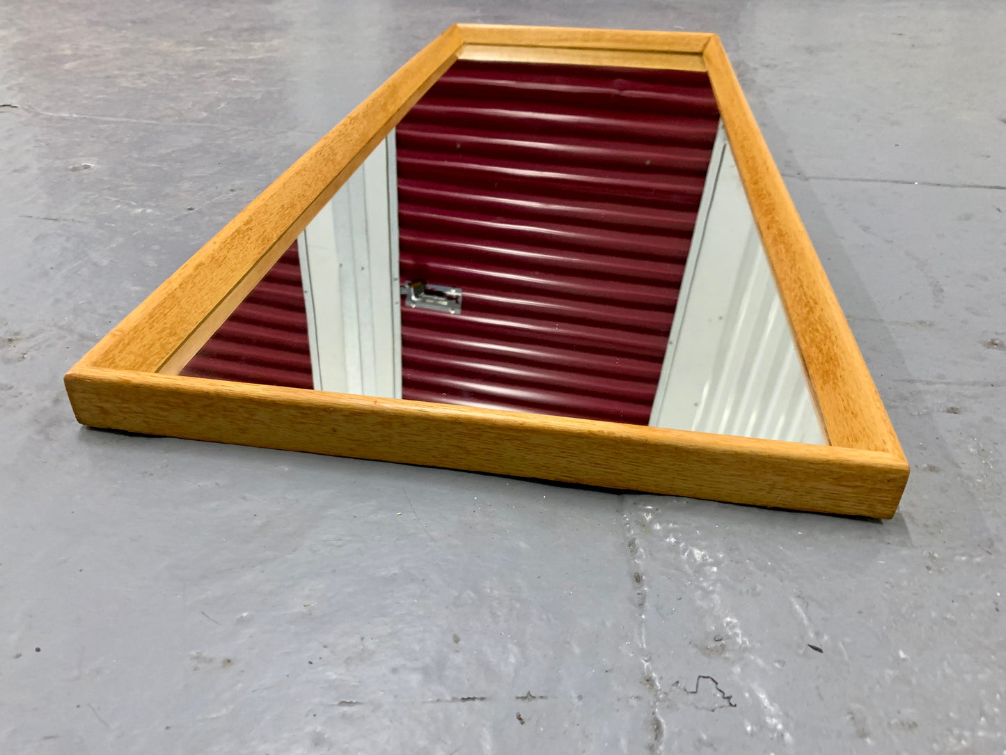 Danish Mid-Century Modern Oak Rectangular Wall Mirror