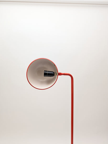 Vintage 1970s Danish Design Floor Lamp in Red