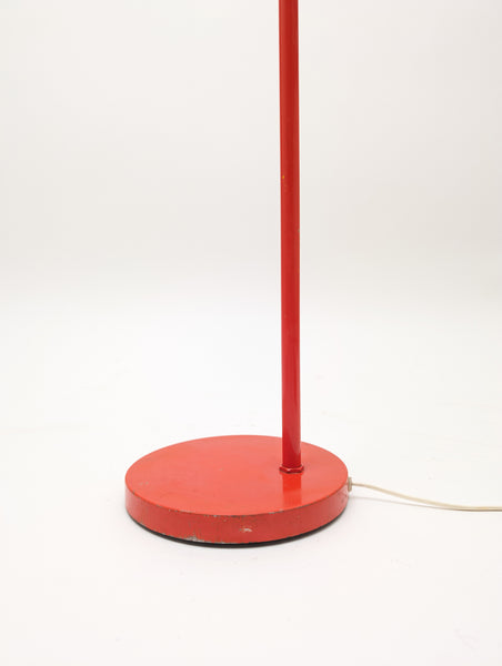 Vintage 1970s Danish Design Floor Lamp in Red