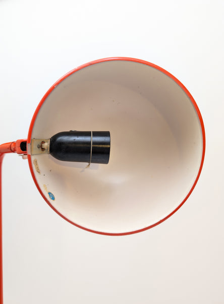 Vintage 1970s Danish Design Floor Lamp in Red