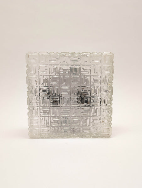 Square Flush Mount by Osvetlovaci Sklo Valaske Mezrici, 1960s