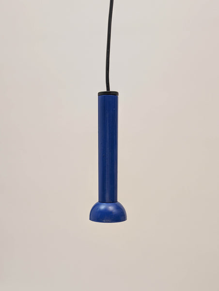 Pair of 1970s Hanging Blue Pendent Lamps by Lyfa
