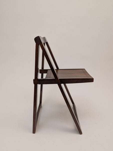1966 Aldo Jacober Folding Chairs With Slat Seats- Set of 2